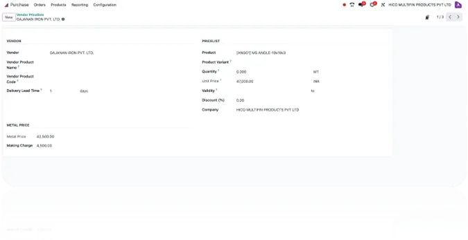 Dynamic Multi-Vendor Price